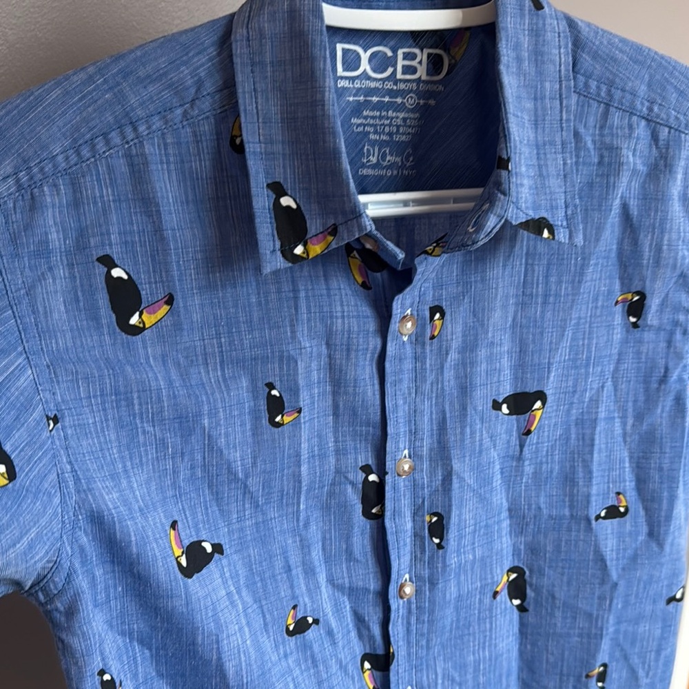 Blue Toucan Print Shirt